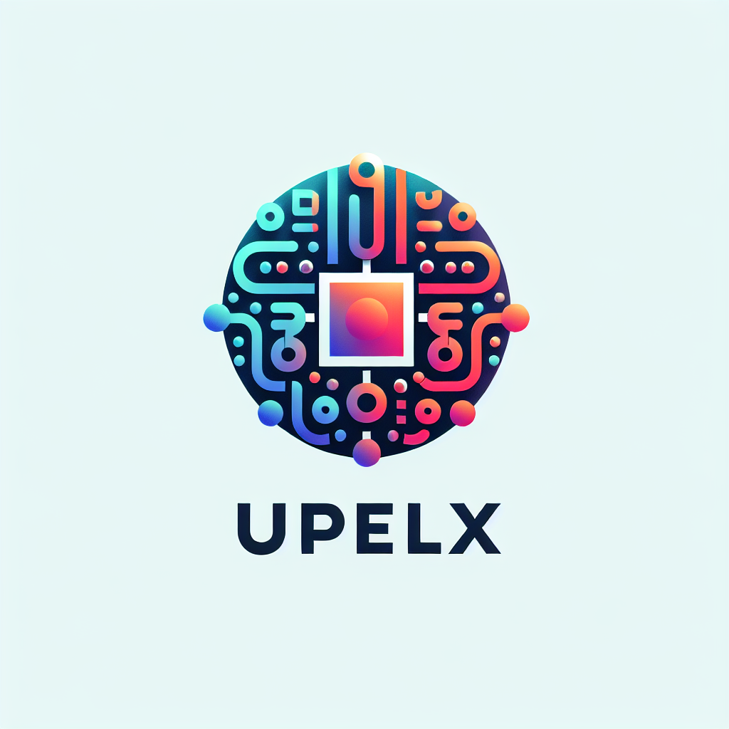 A logo for a site named "UPELX", a platform for providing electrical engineering design and consulting in the field of renewable energy, battery electronics and power electronics. The logo should contain the site name "UPELX". Little or no background.